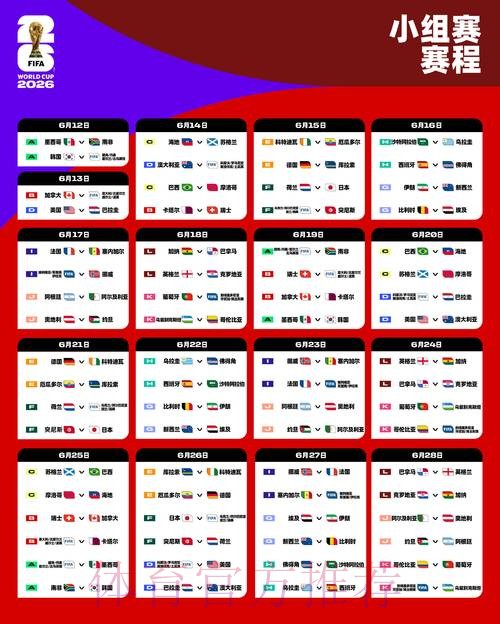 2026世界杯每日赛程准不准 2026世界杯每日赛程准不准